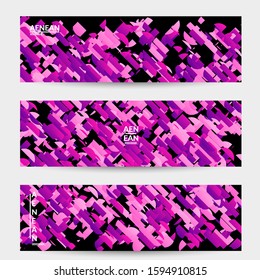 Abstract small bright particles moving on gradient. Dynamic modern design with glitch gradient lines. Futuristic design for extreme sports background. Inspired by deep underwater experience.