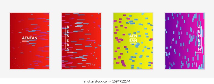 Abstract small bright particles moving on gradient. Dynamic modern design with glitch gradient lines. Futuristic design for extreme sports background. Inspired by deep underwater experience.