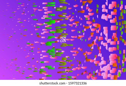 Abstract small bright particles moving on gradient. Dynamic modern design with glitch gradient lines. Futuristic design for extreme sports background. Inspired by deep underwater experience.