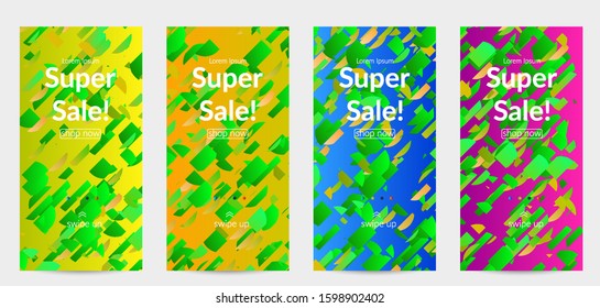 Abstract small bright particles moving on gradient. Dynamic modern design with glitch gradient lines. Futuristic design for extreme sports background. Inspired by deep underwater experience.