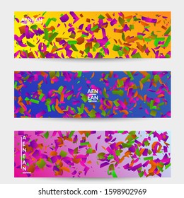 Abstract small bright particles moving on gradient. Dynamic modern design with glitch gradient lines. Futuristic design for extreme sports background. Inspired by deep underwater experience.