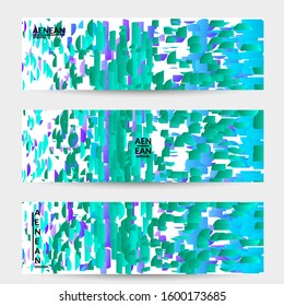 Abstract small bright particles moving on gradient. Dynamic modern design with glitch gradient lines. Futuristic design for extreme sports background. Inspired by deep underwater experience.