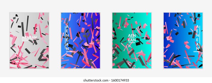 Abstract small bright particles moving on gradient. Dynamic modern design with glitch gradient lines. Futuristic design for extreme sports background. Inspired by deep underwater experience.