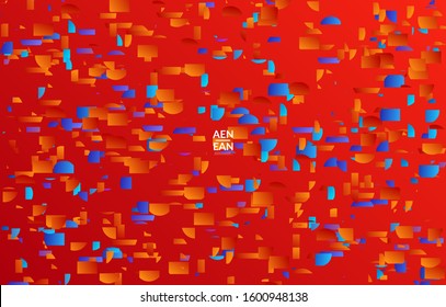Abstract small bright particles moving on gradient. Dynamic modern design with glitch gradient lines. Futuristic design for extreme sports background. Inspired by deep underwater experience.