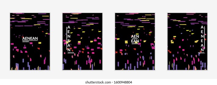 Abstract small bright particles moving on gradient. Dynamic modern design with glitch gradient lines. Futuristic design for extreme sports background. Inspired by deep underwater experience.