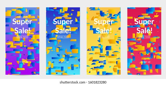 Abstract small bright particles moving on gradient. Dynamic modern design with glitch gradient lines. Futuristic design for extreme sports background. Inspired by deep underwater experience.