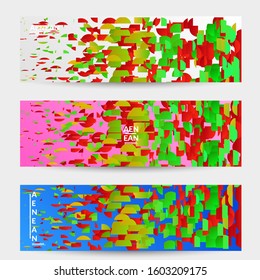 Abstract small bright particles moving on gradient. Dynamic modern design with glitch gradient lines. Futuristic design for extreme sports background. Inspired by deep underwater experience.