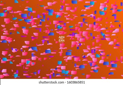 Abstract small bright particles moving on gradient. Dynamic modern design with glitch gradient lines. Futuristic design for extreme sports background. Inspired by deep underwater experience.