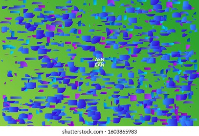 Abstract small bright particles moving on gradient. Dynamic modern design with glitch gradient lines. Futuristic design for extreme sports background. Inspired by deep underwater experience.