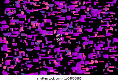 Abstract small bright particles moving on gradient. Dynamic modern design with glitch gradient lines. Futuristic design for extreme sports background. Inspired by deep underwater experience.