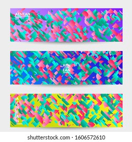 Abstract small bright particles moving on gradient. Dynamic modern design with glitch gradient lines. Futuristic design for extreme sports background. Inspired by deep underwater experience.