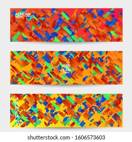 Abstract small bright particles moving on gradient. Dynamic modern design with glitch gradient lines. Futuristic design for extreme sports background. Inspired by deep underwater experience.