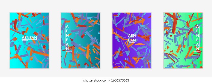 Abstract small bright particles moving on gradient. Dynamic modern design with glitch gradient lines. Futuristic design for extreme sports background. Inspired by deep underwater experience.