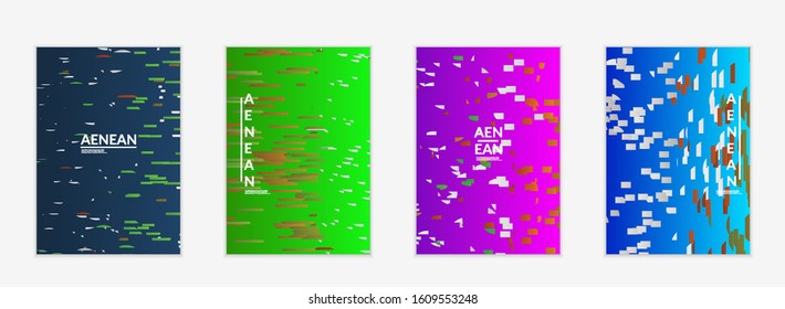 Abstract small bright particles moving on gradient. Dynamic modern design with glitch gradient lines. Futuristic design for extreme sports background. Inspired by deep underwater experience.