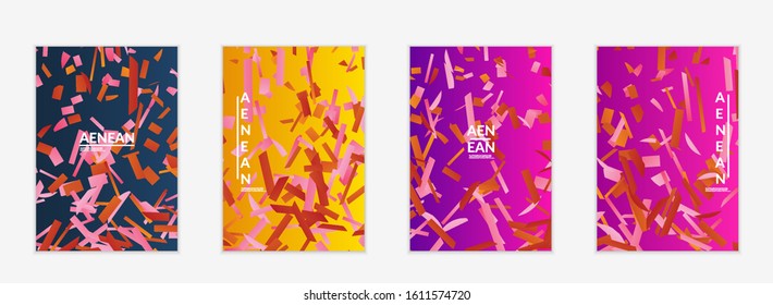 Abstract small bright particles moving on gradient. Dynamic modern design with glitch gradient lines. Futuristic design for extreme sports background. Inspired by deep underwater experience.