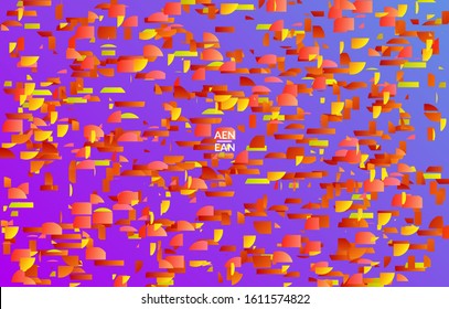 Abstract small bright particles moving on gradient. Dynamic modern design with glitch gradient lines. Futuristic design for extreme sports background. Inspired by deep underwater experience.