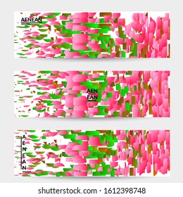Abstract small bright particles moving on gradient. Dynamic modern design with glitch gradient lines. Futuristic design for extreme sports background. Inspired by deep underwater experience.