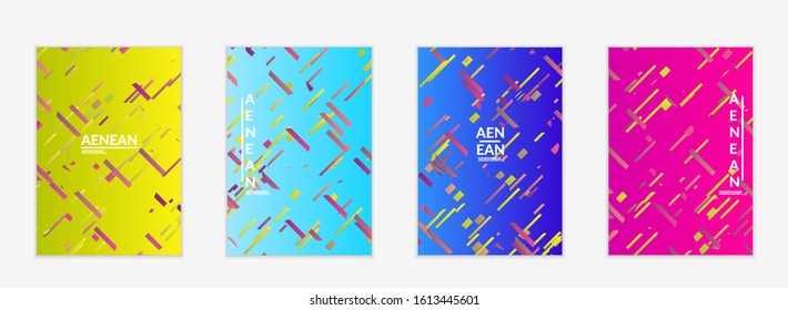 Abstract small bright particles moving on gradient. Dynamic modern design with glitch gradient lines. Futuristic design for extreme sports background. Inspired by deep underwater experience.