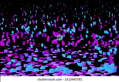 Abstract small bright particles moving on gradient. Dynamic modern design with glitch gradient lines. Futuristic design for extreme sports background. Inspired by deep underwater experience.