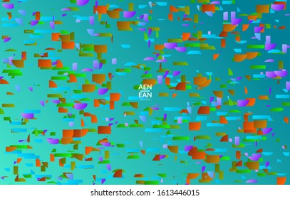 Abstract small bright particles moving on gradient. Dynamic modern design with glitch gradient lines. Futuristic design for extreme sports background. Inspired by deep underwater experience.