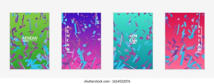 Abstract small bright particles moving on gradient. Dynamic modern design with glitch gradient lines. Futuristic design for extreme sports background. Inspired by deep underwater experience.