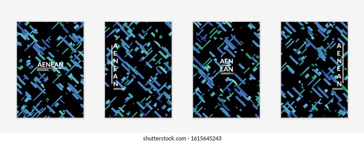 Abstract small bright particles moving on gradient. Dynamic modern design with glitch gradient lines. Futuristic design for extreme sports background. Inspired by deep underwater experience.