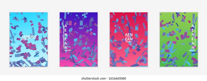 Abstract small bright particles moving on gradient. Dynamic modern design with glitch gradient lines. Futuristic design for extreme sports background. Inspired by deep underwater experience.