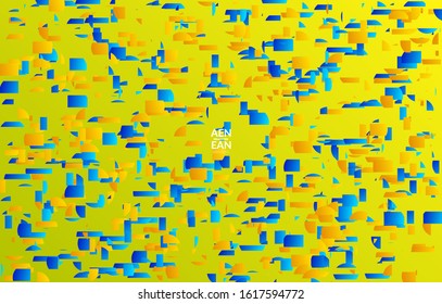 Abstract small bright particles moving on gradient. Dynamic modern design with glitch gradient lines. Futuristic design for extreme sports background. Inspired by deep underwater experience.