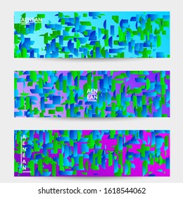 Abstract small bright particles moving on gradient. Dynamic modern design with glitch gradient lines. Futuristic design for extreme sports background. Inspired by deep underwater experience.