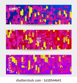 Abstract small bright particles moving on gradient. Dynamic modern design with glitch gradient lines. Futuristic design for extreme sports background. Inspired by deep underwater experience.