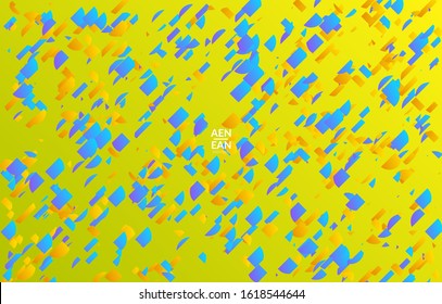 Abstract small bright particles moving on gradient. Dynamic modern design with glitch gradient lines. Futuristic design for extreme sports background. Inspired by deep underwater experience.