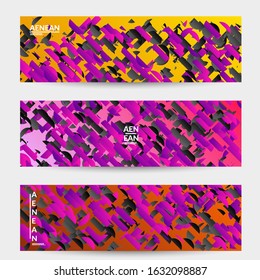 Abstract small bright particles moving on gradient. Dynamic modern design with glitch gradient lines. Vector design for disco music background. Colorful sound of music visualization.