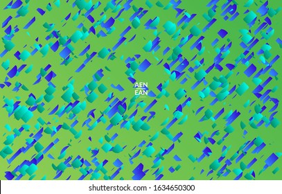Abstract small bright particles moving on gradient. Dynamic modern design with glitch gradient lines. Vector design for disco music background. Colorful sound of music visualization.