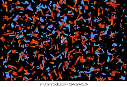 Abstract small bright particles moving on gradient. Dynamic modern design with glitch gradient lines. Vector design for disco music background. Colorful sound of music visualization.