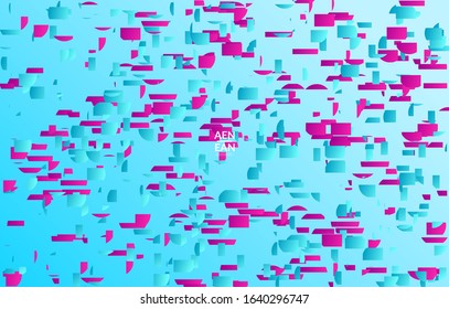 Abstract small bright particles moving on gradient. Dynamic modern design with glitch gradient lines. Vector design for disco music background. Colorful sound of music visualization.