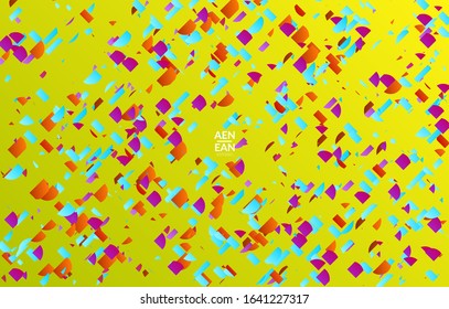 Abstract small bright particles moving on gradient. Dynamic modern design with glitch gradient lines. Vector design for disco music background. Colorful sound of music visualization.