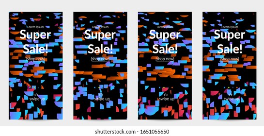 Reflejar pequeñas partículas brillantes moviéndose sobre el degradado. Diseño dinámico y moderno con líneas de degradado. Diseño vectorial para música disco. Colorido sonido de visualización musical.