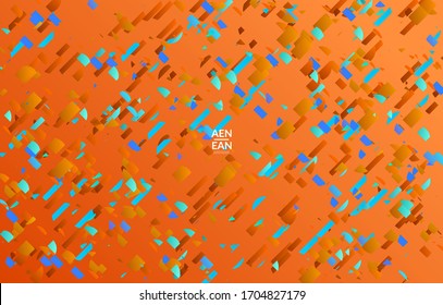 Abstract small bright particles moving on gradient. Dynamic modern design with glitch gradient lines. Vector design for disco music background. Colorful sound of music visualization.