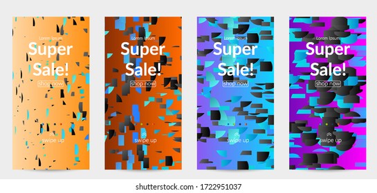 Reflejar pequeñas partículas brillantes moviéndose sobre el degradado. Diseño dinámico y moderno con líneas de degradado. Diseño vectorial para música disco. Colorido sonido de visualización musical.