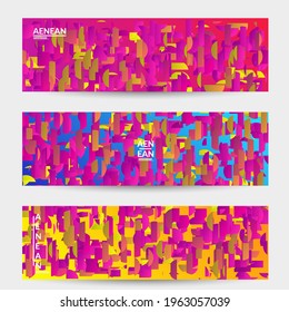 Abstract small bright particles moving on gradient. Dynamic modern design with glitch gradient lines. Vector design for disco music background. Colorful sound of music visualization.