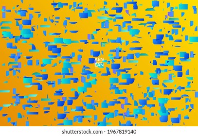 Abstract small bright particles moving on gradient. Dynamic modern design with glitch gradient lines. Vector design for disco music background. Colorful sound of music visualization.