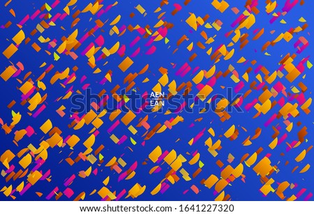 Abstract small bright particles moving on gradient. Dynamic modern design with glitch gradient lines. Vector design for disco music background. Colorful sound of music visualization.