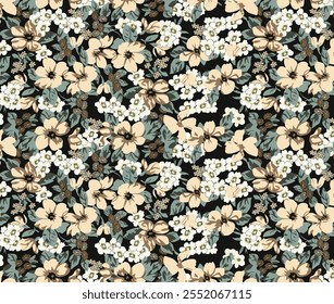 abstract small cute flowers arrangement. seamless small floral pattern isolated on background. vector watercolor small flower pattern.design for wallpaper, textile design, wrapping paper, fabric.