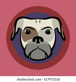 Abstract small Dog head sign or symbol. vector illustration
