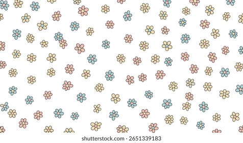 Abstrato pequeno padrão floral espalhado por um fundo branco