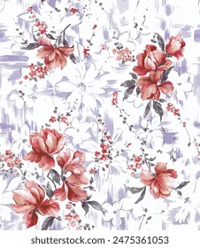 abstract small flowers arrangement, all over design with a texture background for textile printing factory