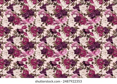 Pequeño arreglo floral abstracto, todo sobre el diseño con un fondo de la textura para la fábrica de la impresión textil