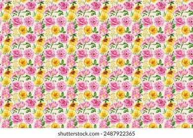 Pequeño arreglo floral abstracto, todo sobre el diseño con un fondo de la textura para la fábrica de la impresión textil