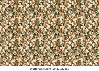 Pequeño arreglo floral abstracto, todo sobre el diseño con un fondo de la textura para la fábrica de la impresión textil