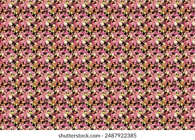 Pequeño arreglo floral abstracto, todo sobre el diseño con un fondo de la textura para la fábrica de la impresión textil